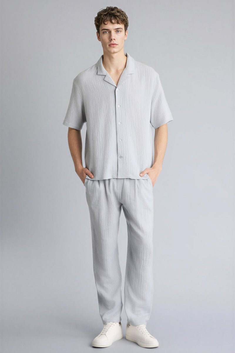 DeFacto Grey Man Relax Fit Cotton Trousers Casual - Image 1